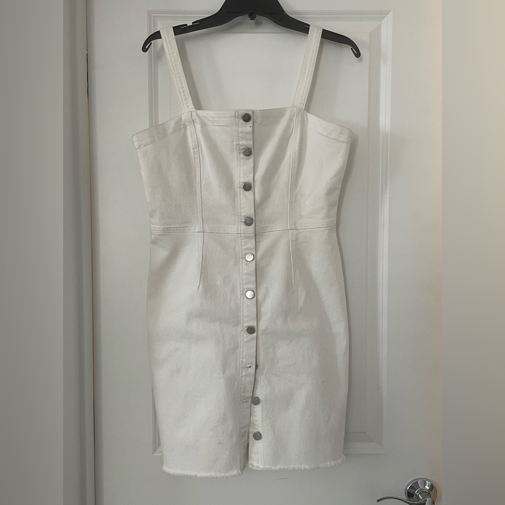 White button up dress